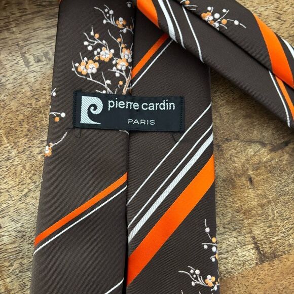 Vintage 1970’s or 1980’s  polyester wide Pierre Cardin brown and orange - Picture 2 of 3